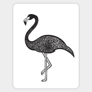 Flamingo Ink Art - cool and fun bird design - on light colors Sticker